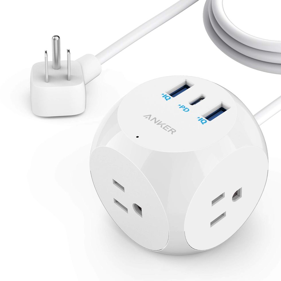 LENCENT World to US Travel Adapter with 1 AC Outlet 3 USB 1 Type C Port  Power Adapter Overload Protection 5-in-1 Wall Socket