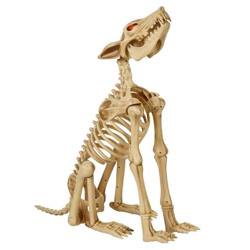 Animated LED Sit-and-Stand Skeleton Wolves