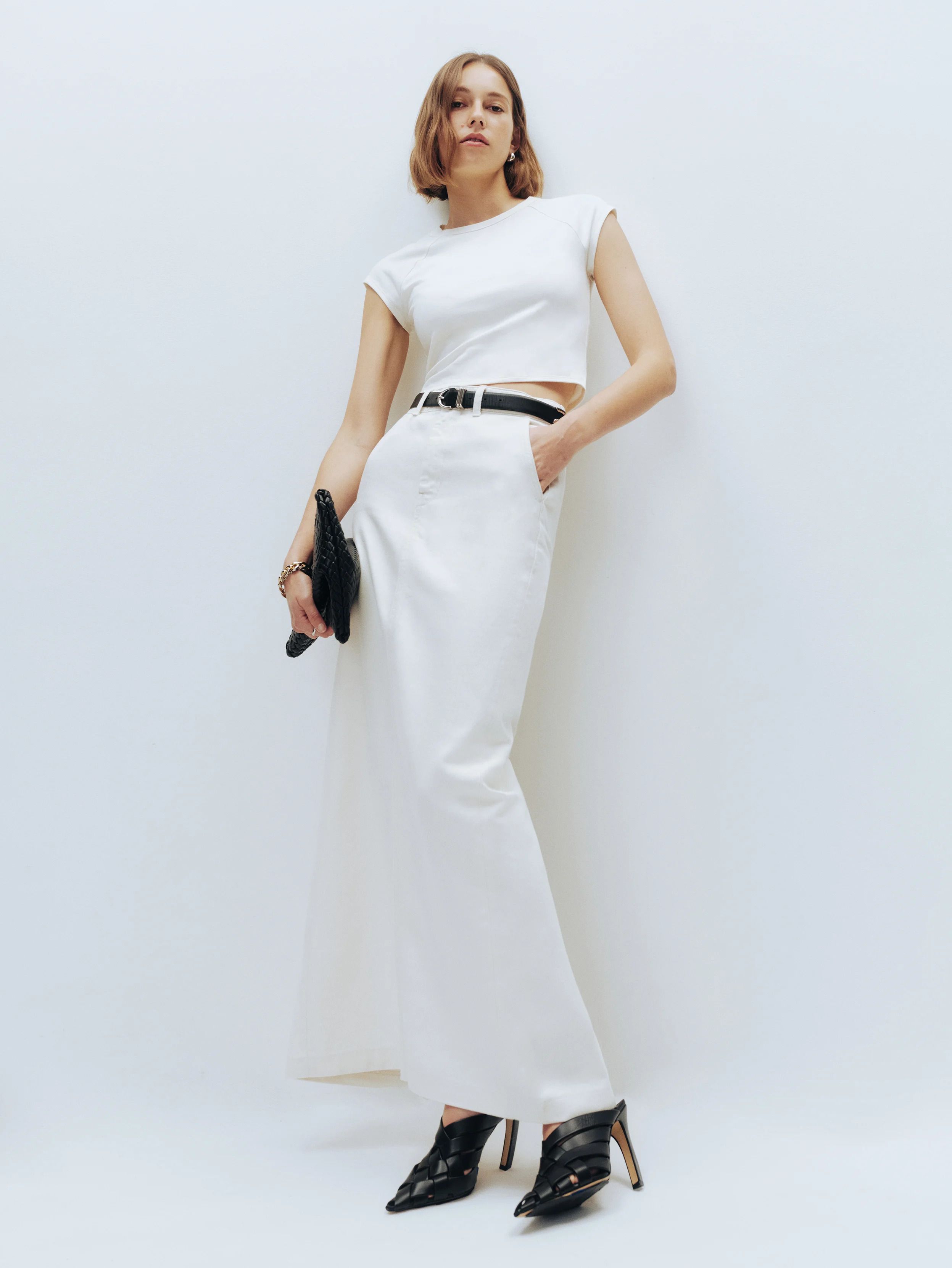 Long white summer outlet skirts