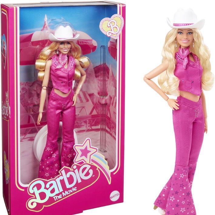 Mattel Barbie The Movie Collectible Doll, Margot Robbie as Barbie in Pink Western Outfit