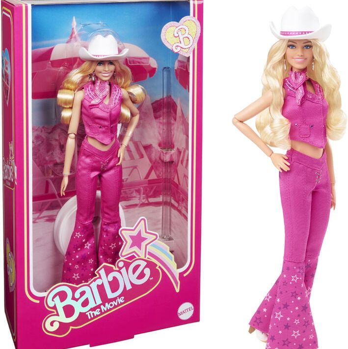Mattel Barbie The Movie Collectible Doll, Margot Robbie as Barbie in Pink Western Outfit