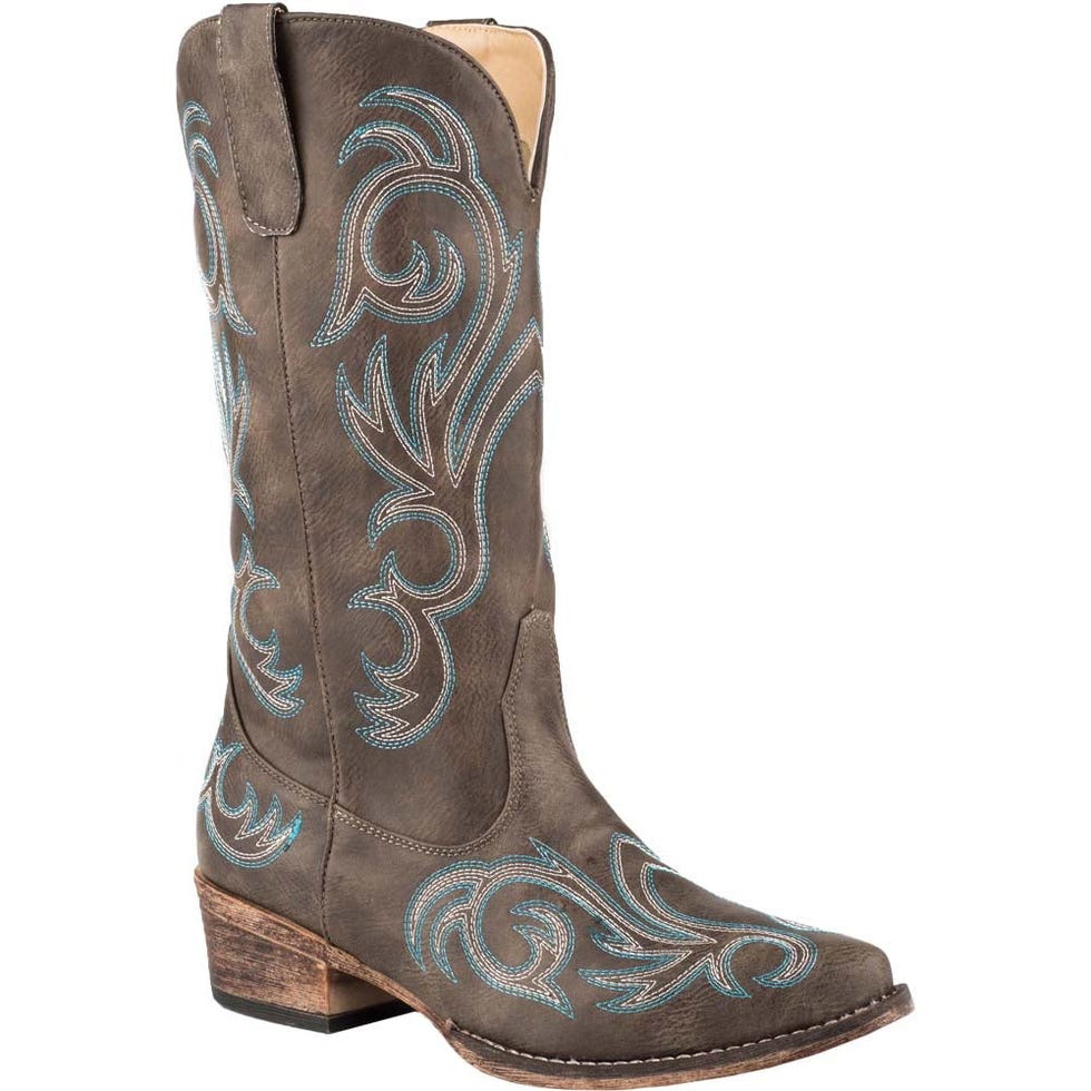 Riley Embroidery Round Toe Boots 