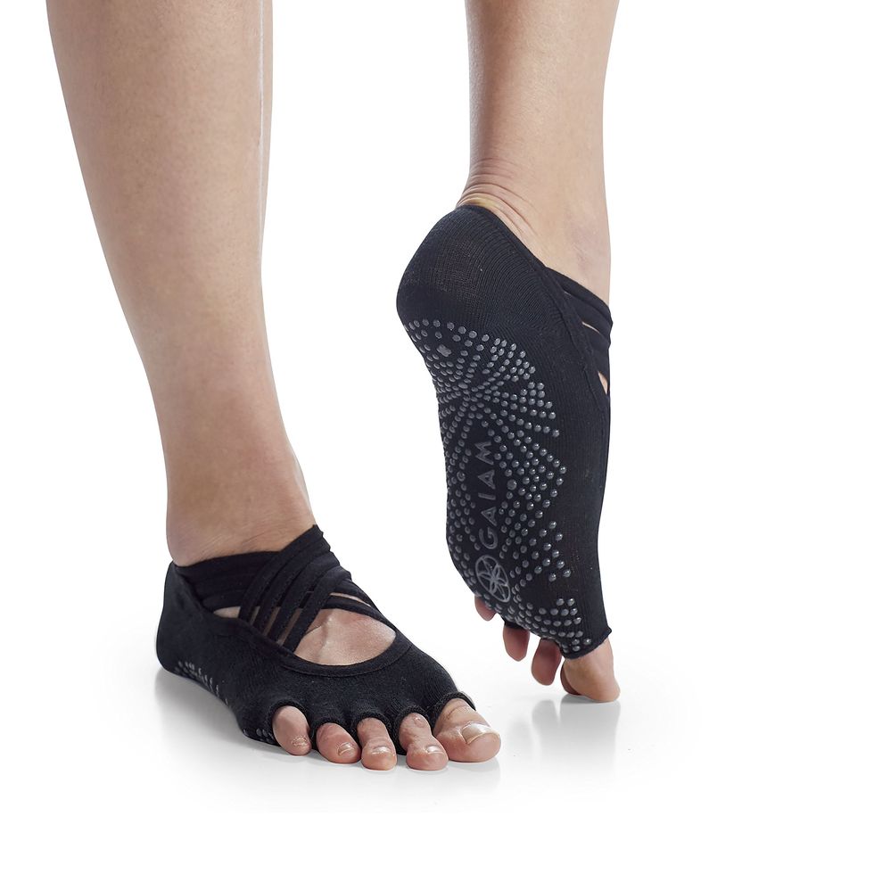 Yoga Non-Slip Grip Socks for Women Open Heel & Open Toe Pilates Workout  Dance Grippy Sock 2 PACK