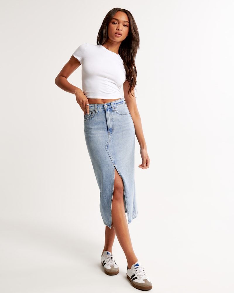 Denim midi skirt outlet abercrombie