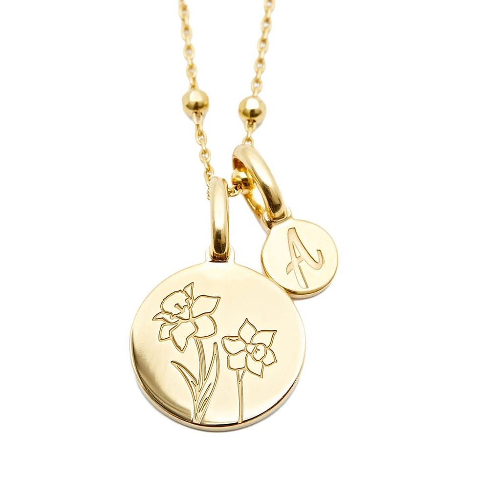 Rellery Daffodil Necklace With Initial 