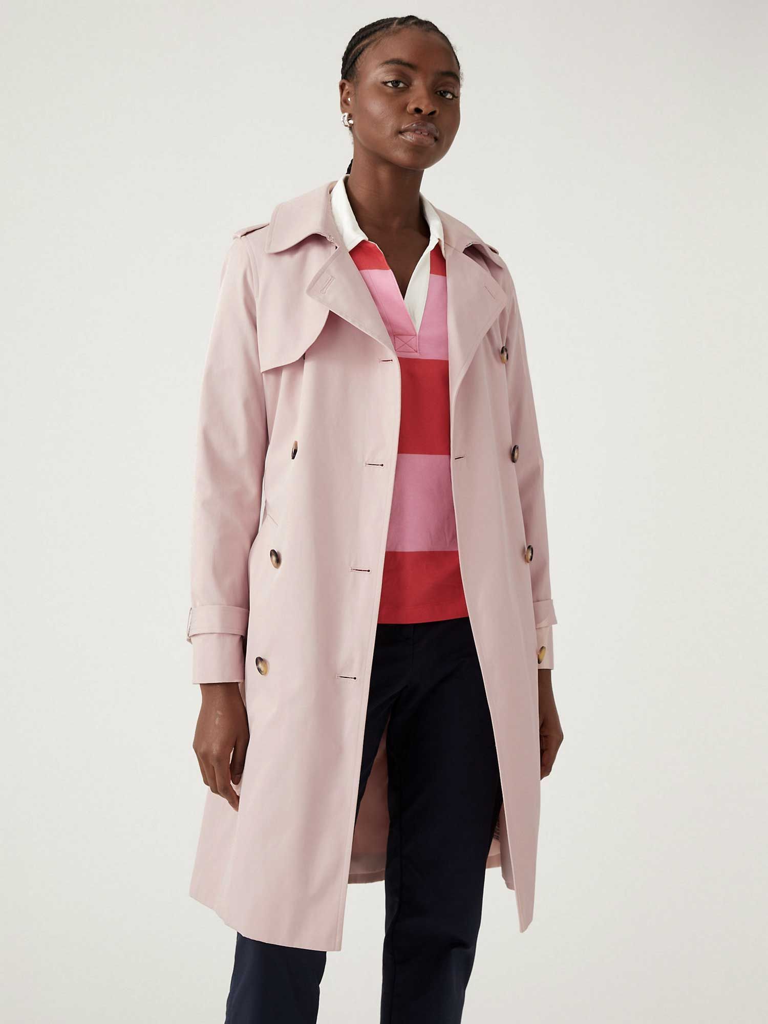 Womens pink 2024 trench coat