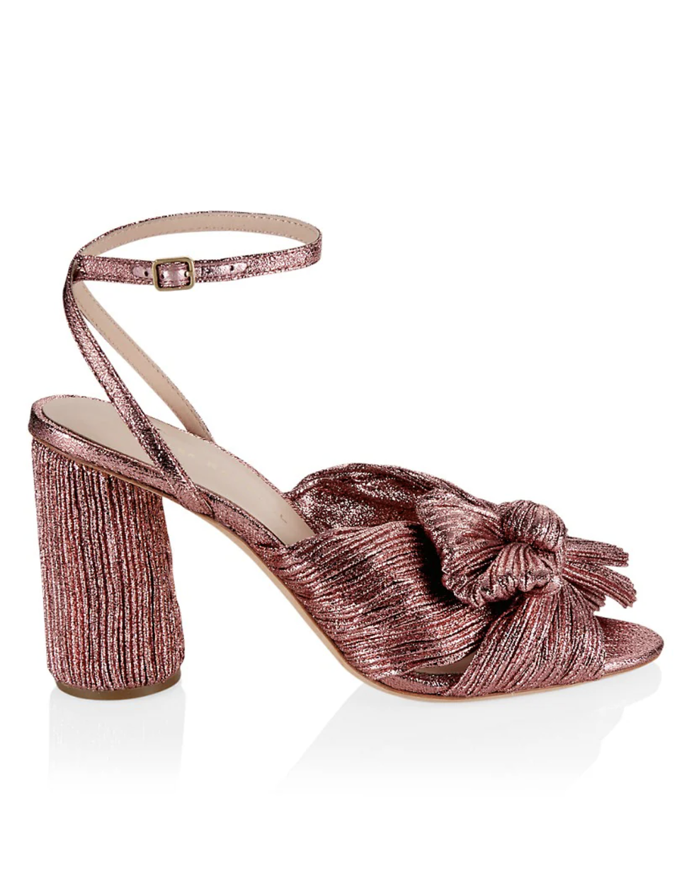 Camellia Knotted Metallic Sandals 