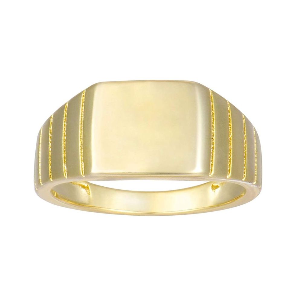 18K Gold Plated Square Signet Pinky Ring