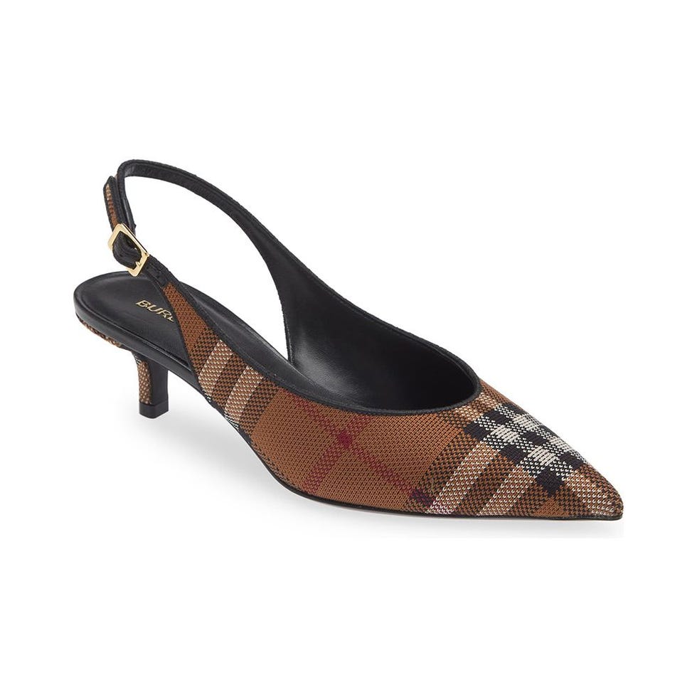 Jacquard Check Slingback Pump 