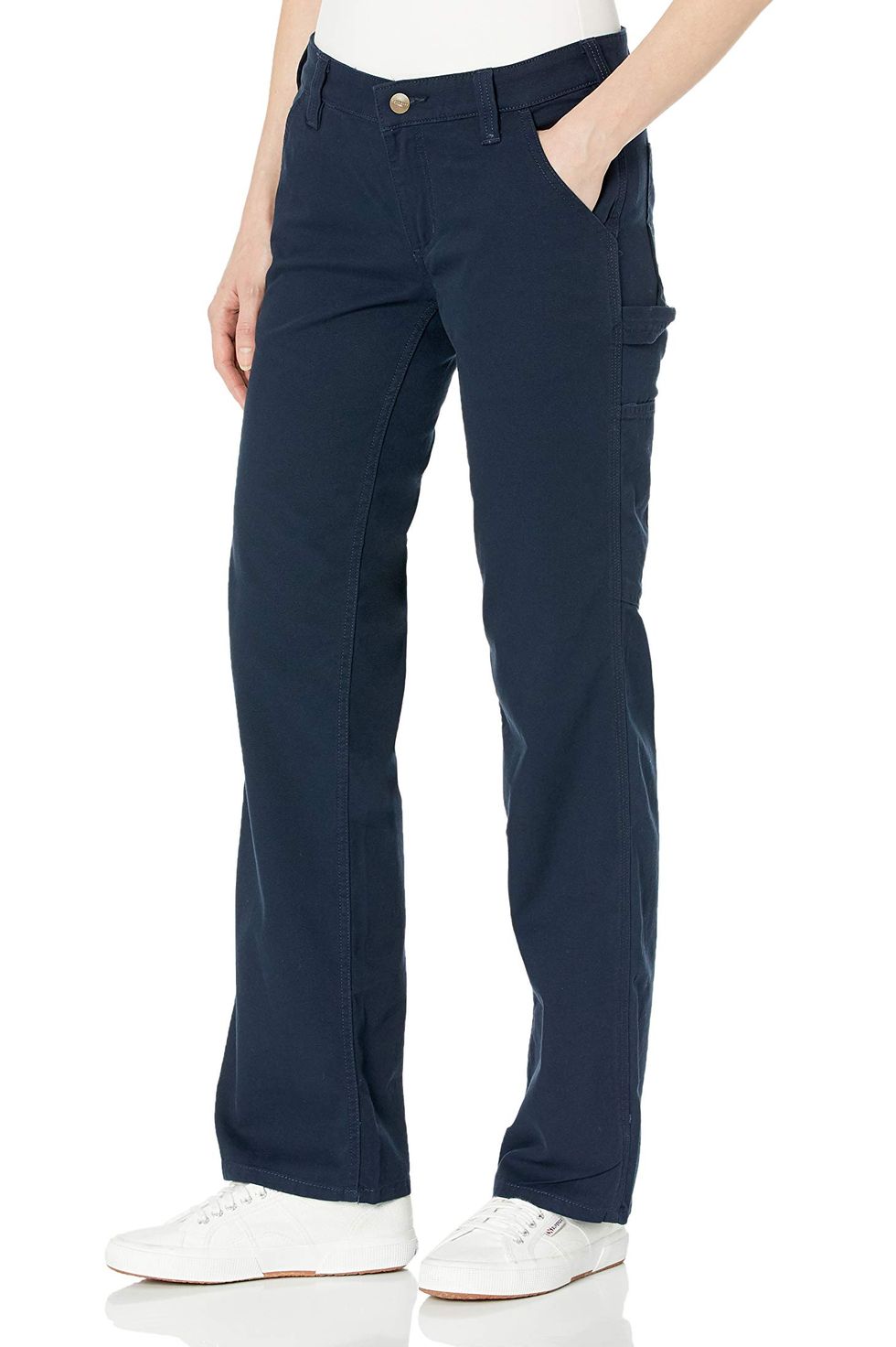 Relaxed-Fit Canvas Navy Cargo Pants
