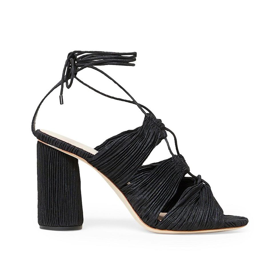 Teresa Pleated Lace-Up Sandals