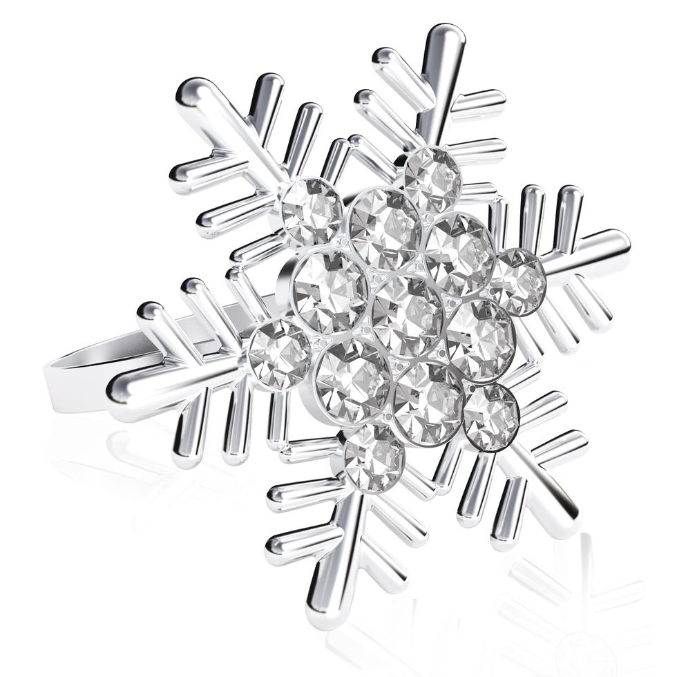 Sliver Snowflake Napkin Rings, Set of 8