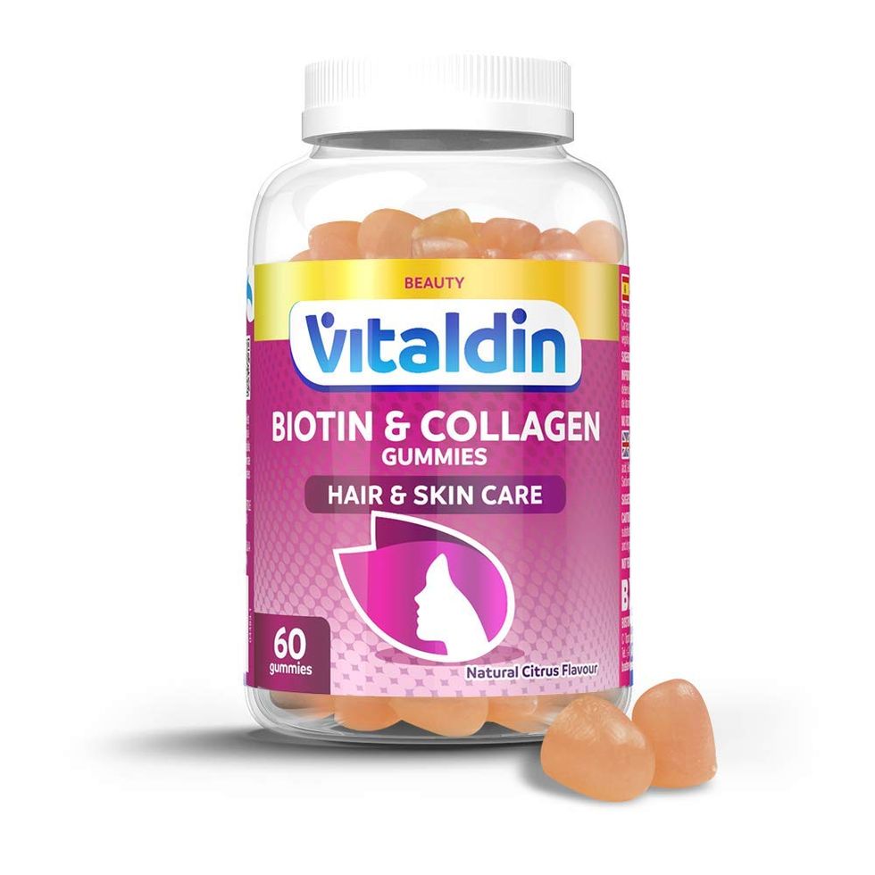 VITALDIN Biotina + Collagene Gummies - Integratore di Bellezza - 2.500 mcg Biotina, Vitamine C ed E - 60 caramelle gommose (per 1 mese) - Aiuta al Mantenimento di Capelli e Pelle Sani - Senza Glutine