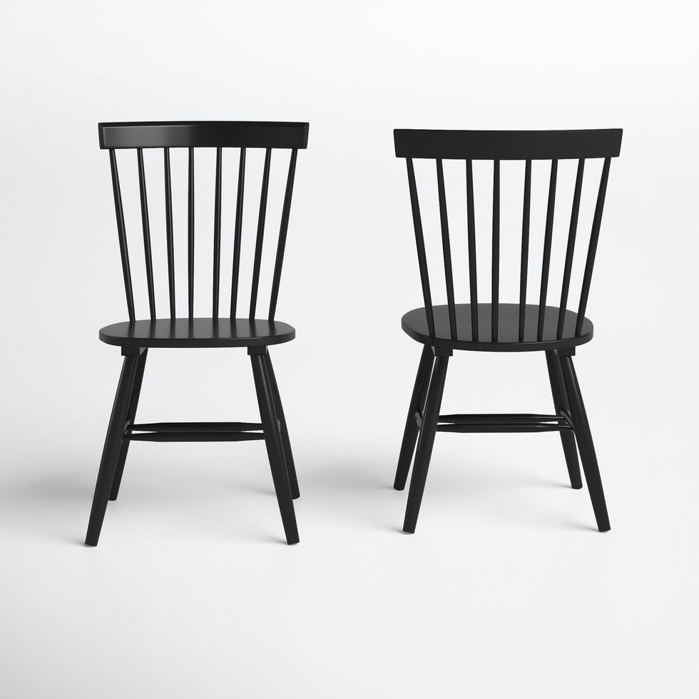 Tuck In Dining Chair with Cushion, Black Ash, Wood Seat with Black