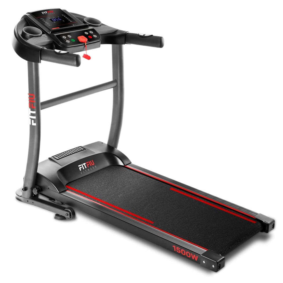 Fitfiu Fitness Mc-200 - Folding Treadmill, Adjustable Speed Up To 14 Km/H, 1500 W Power, Running Surface 40 X 110 Cm, Heart Rate Monitor, 12 Training Programs, Max. Weight.  90Kg