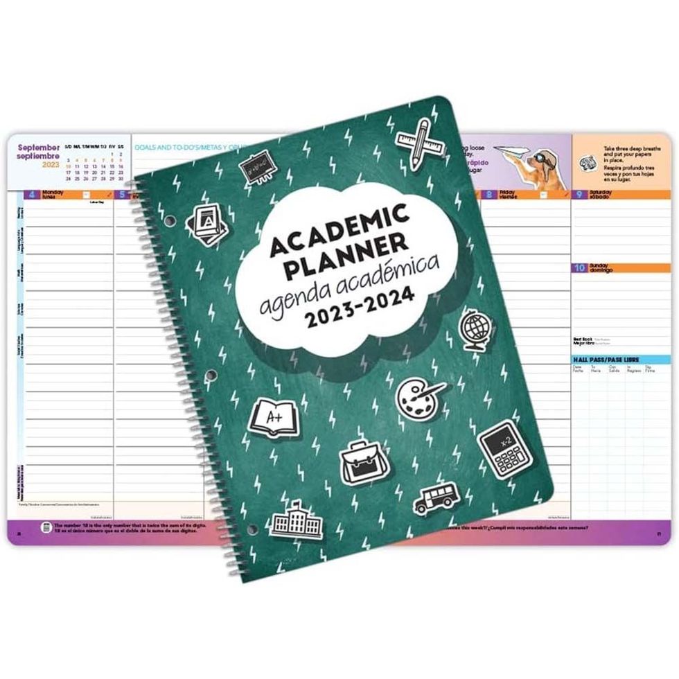 Dated Bilingual Middle High School Student Planner 