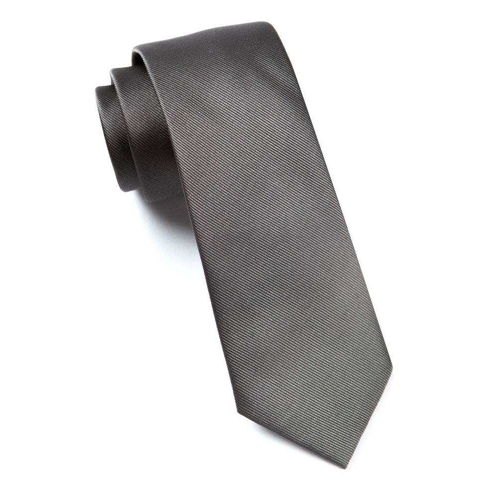 Grosgrain Solid Titanium Tie