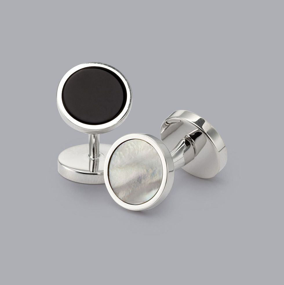 Mother of Pearl and Onyx Evening Cufflinks