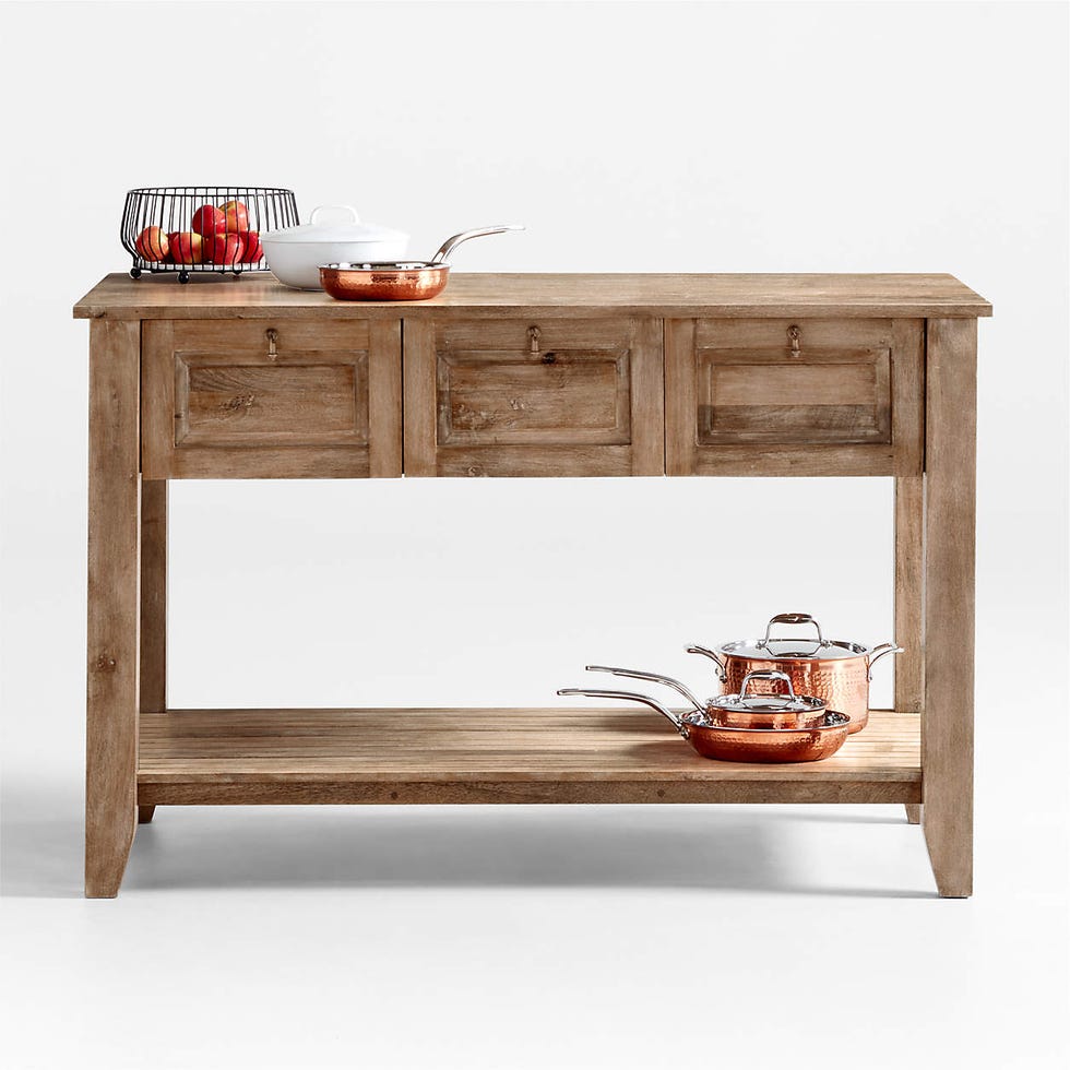Basque Solid Wood Kitchen Island 