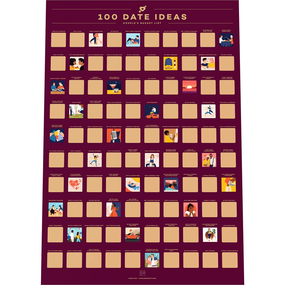 one hundred Dates Scratch Off Poster