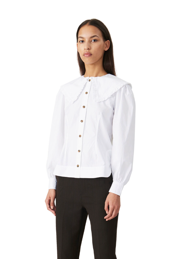 Frill Collar Poplin Shirt