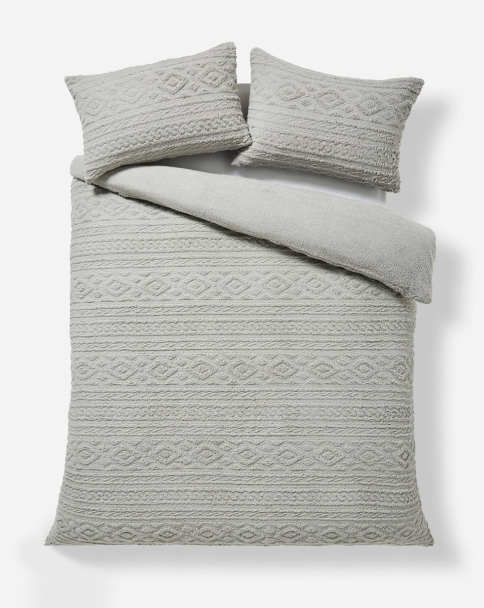 Pipin Grey Cosy Cuddle Fleece Duvet Cover Set, from £24