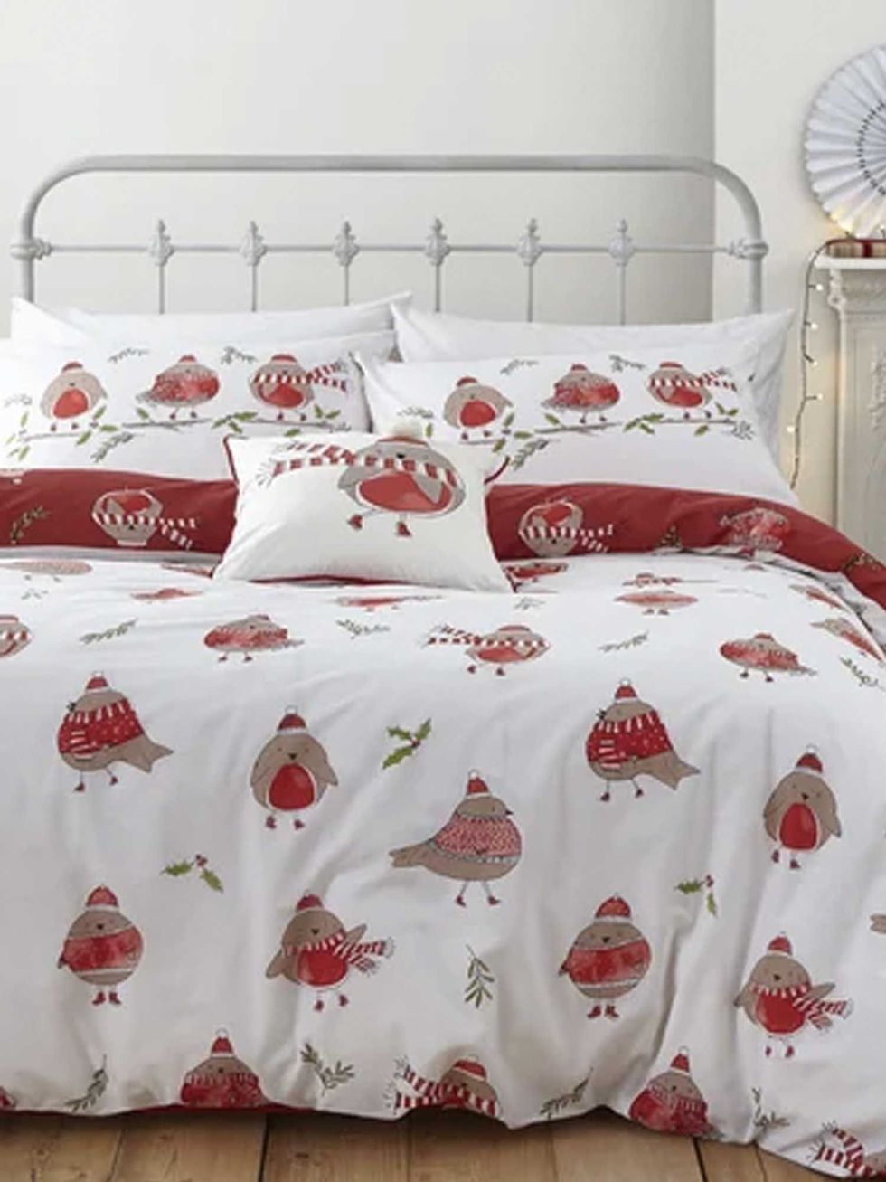 Christmas Robins Duvet Cover Set with Pillowcases, from £15