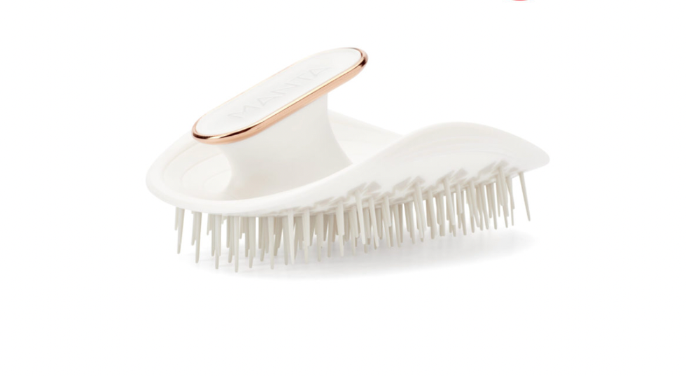 Manta Hair Hairbrush - Fully Flexible Hair Brush - Gentle Brush That Helps Prevent Hair Breakage - Scalp Care Massager and Detangler (White-Rose)