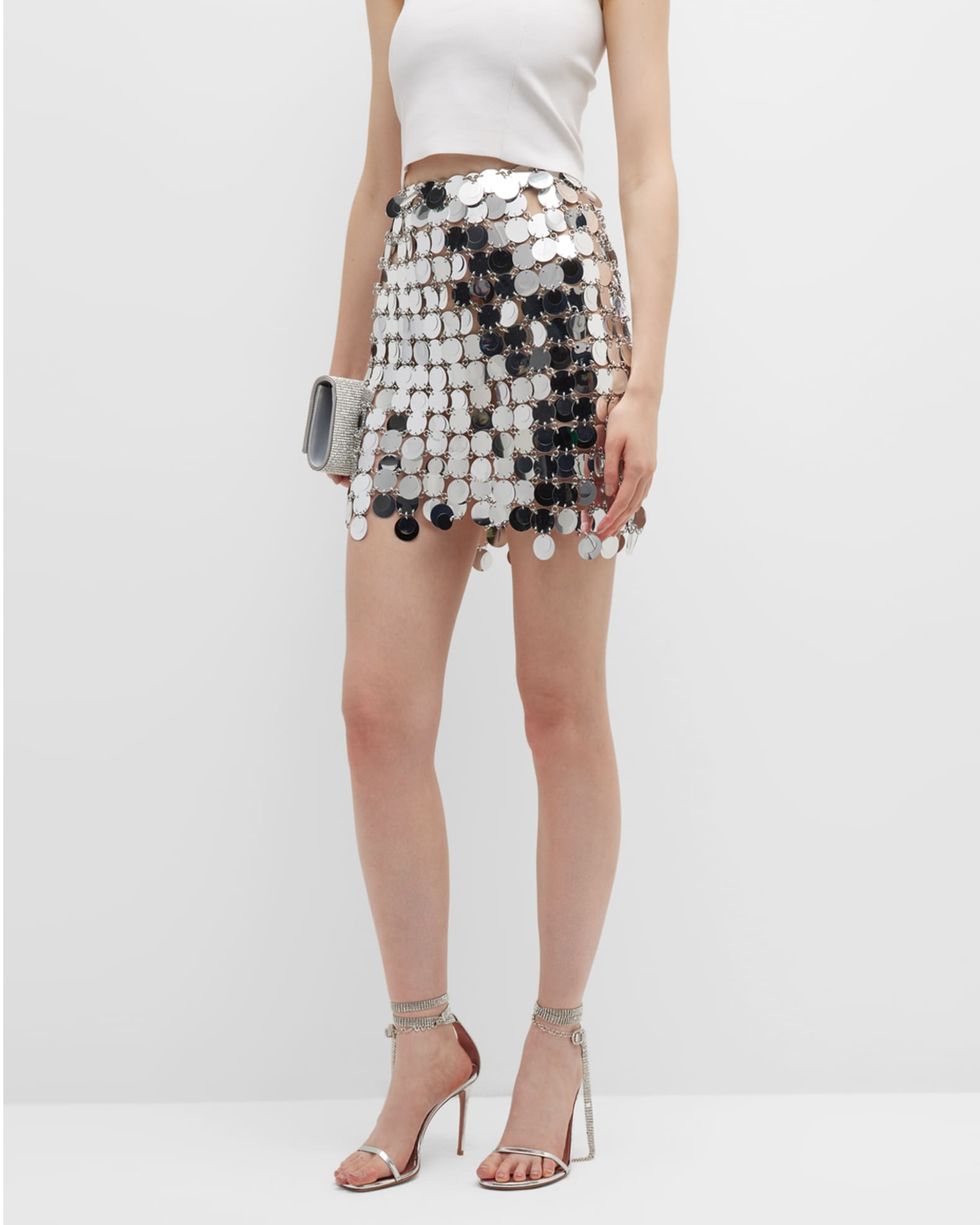 Paco Rabanne Mirrored Sequin Chainmail Mini Skirt