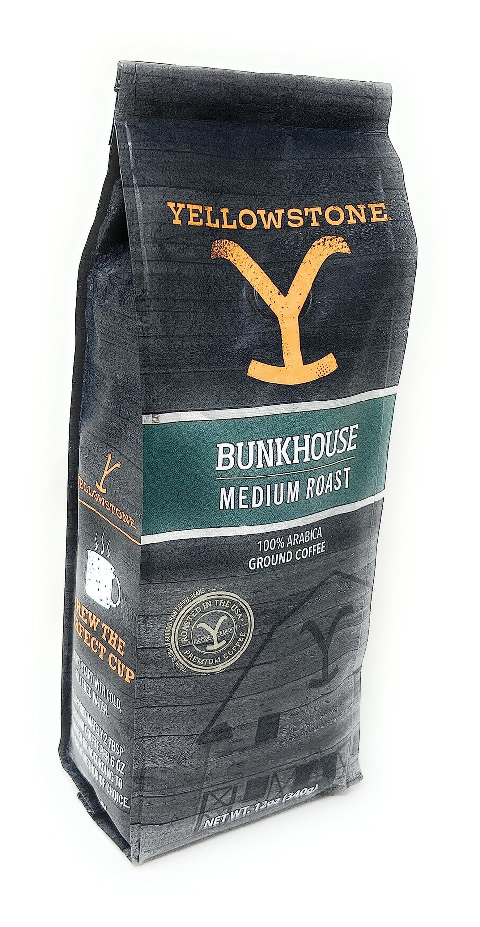 Yellowstone Bunkhouse Medium Roast Coffee - 100% Ground Arabica Beans - Nutty, Smooth Blend - Dutton Ranch Quality - 1 Bag (12 Ounces)