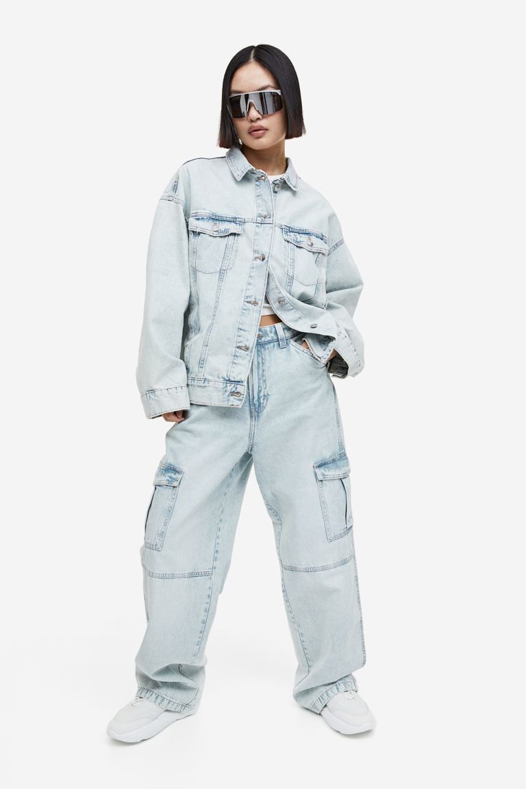 H and m oversized denim clearance jacket