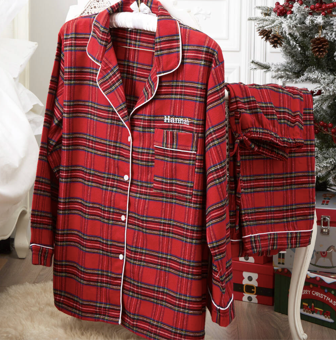 Personalised Women’s Tartan Luxury Pyjamas