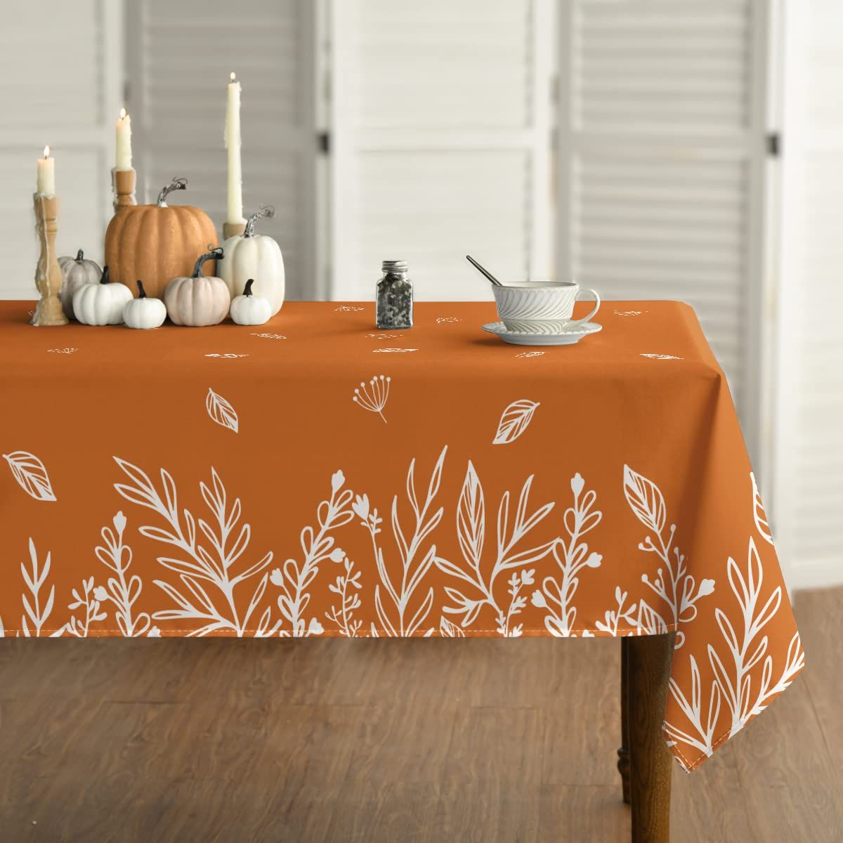 Table with clearance tablecloth