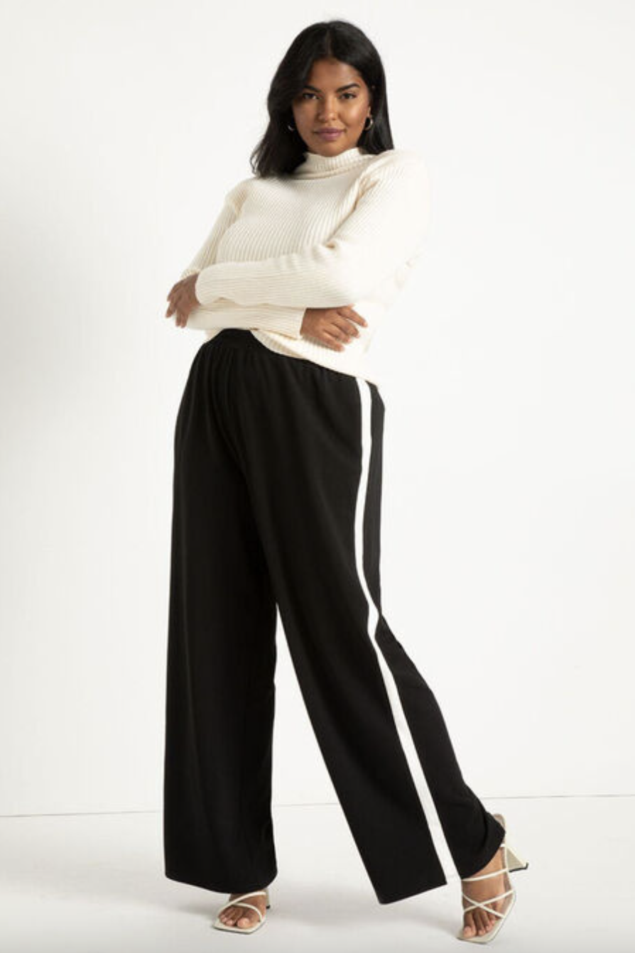 Wide-Leg Pant with Side Stripe