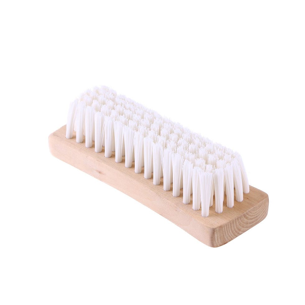 9 1/2 Nylon Bristle Spotting Brush - 2 5/8 x 2 Head 3/4 Bristles -  White - Cleaner's Supply