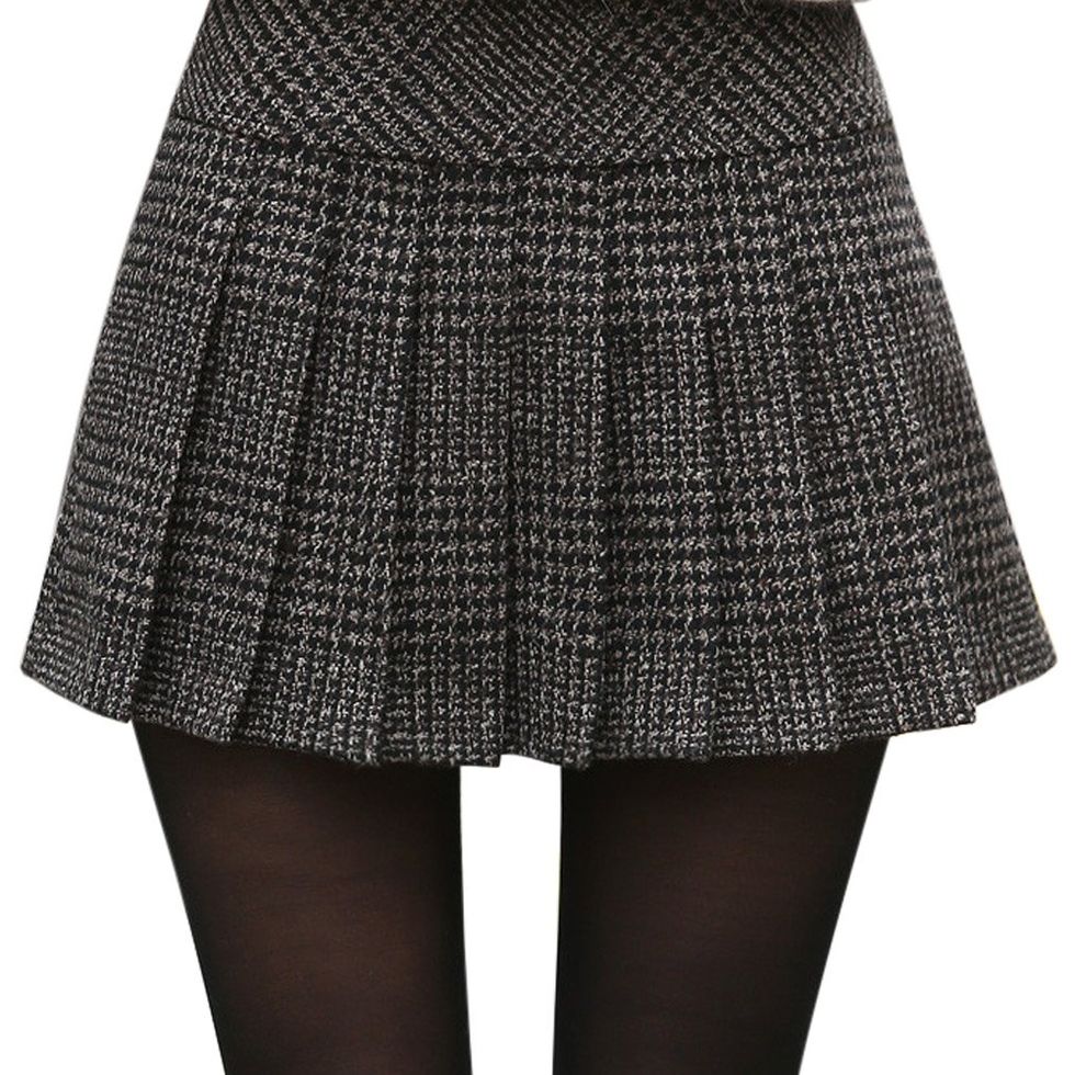 Plaid A-Line Pleated Skirt