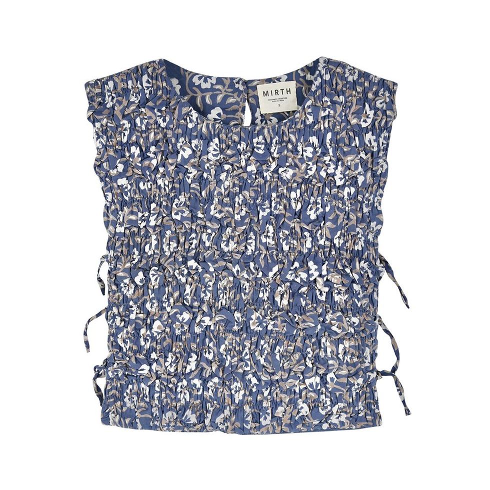 Shoreditch Smocked Open Side Top in Petunia