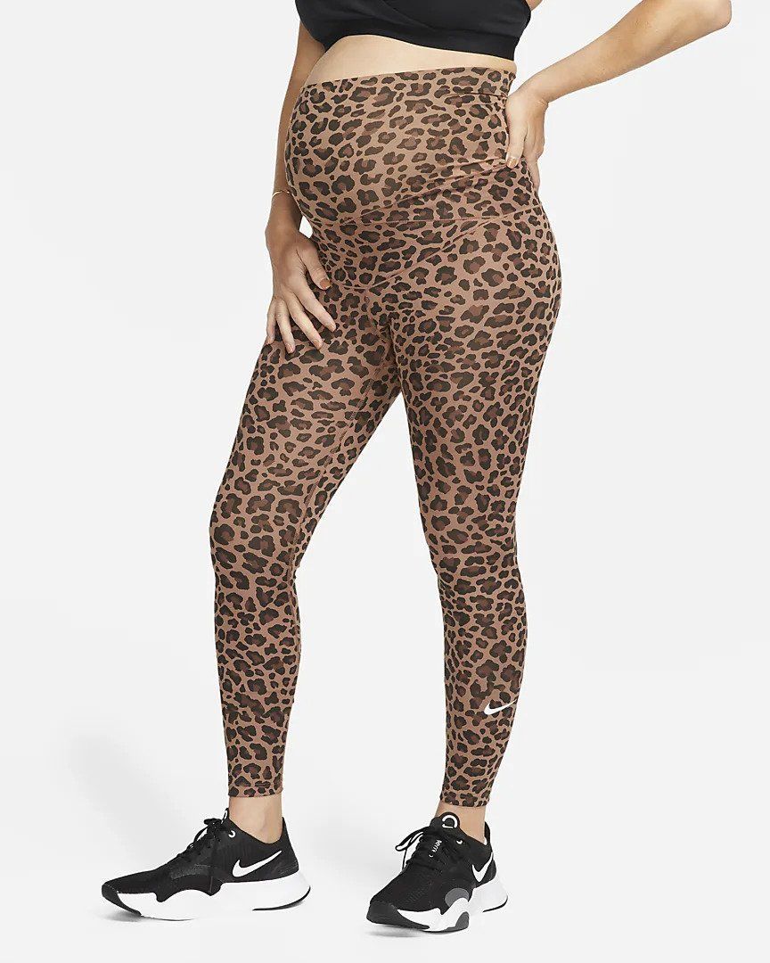 Women's High-Waisted Leopard Print Leggings (Maternity)