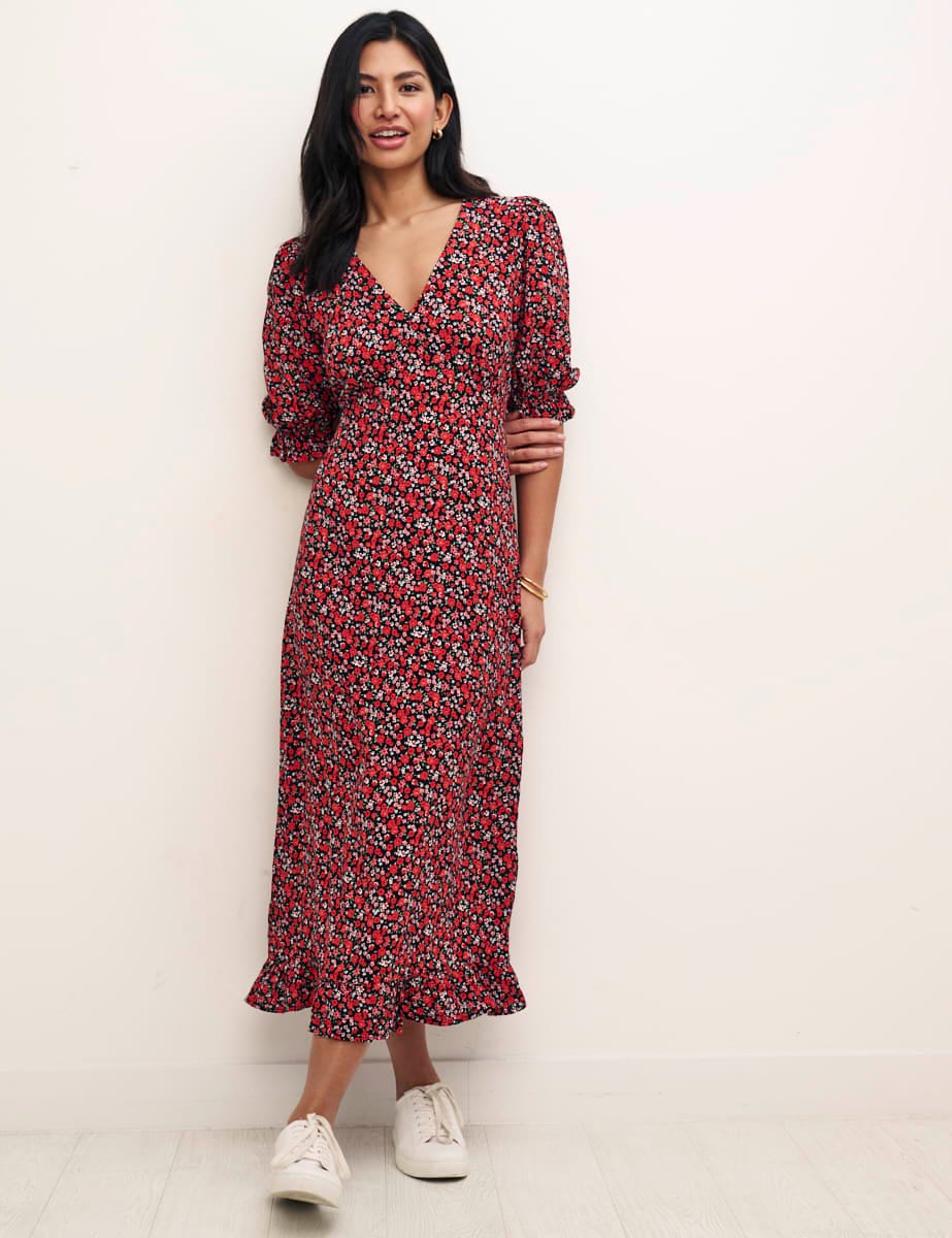 Red Floral Delilah Midi Dress, £29