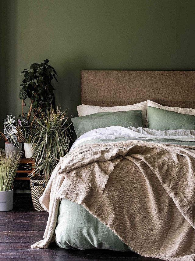 Sage Green 100% Stonewashed Linen Bedding