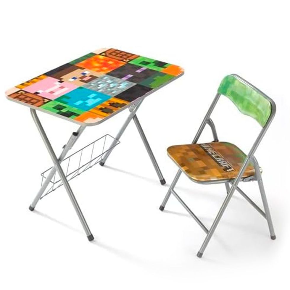 Flash Furniture Kids Colorful 5-Piece Folding Table and Chair Set, Assorted Colors
