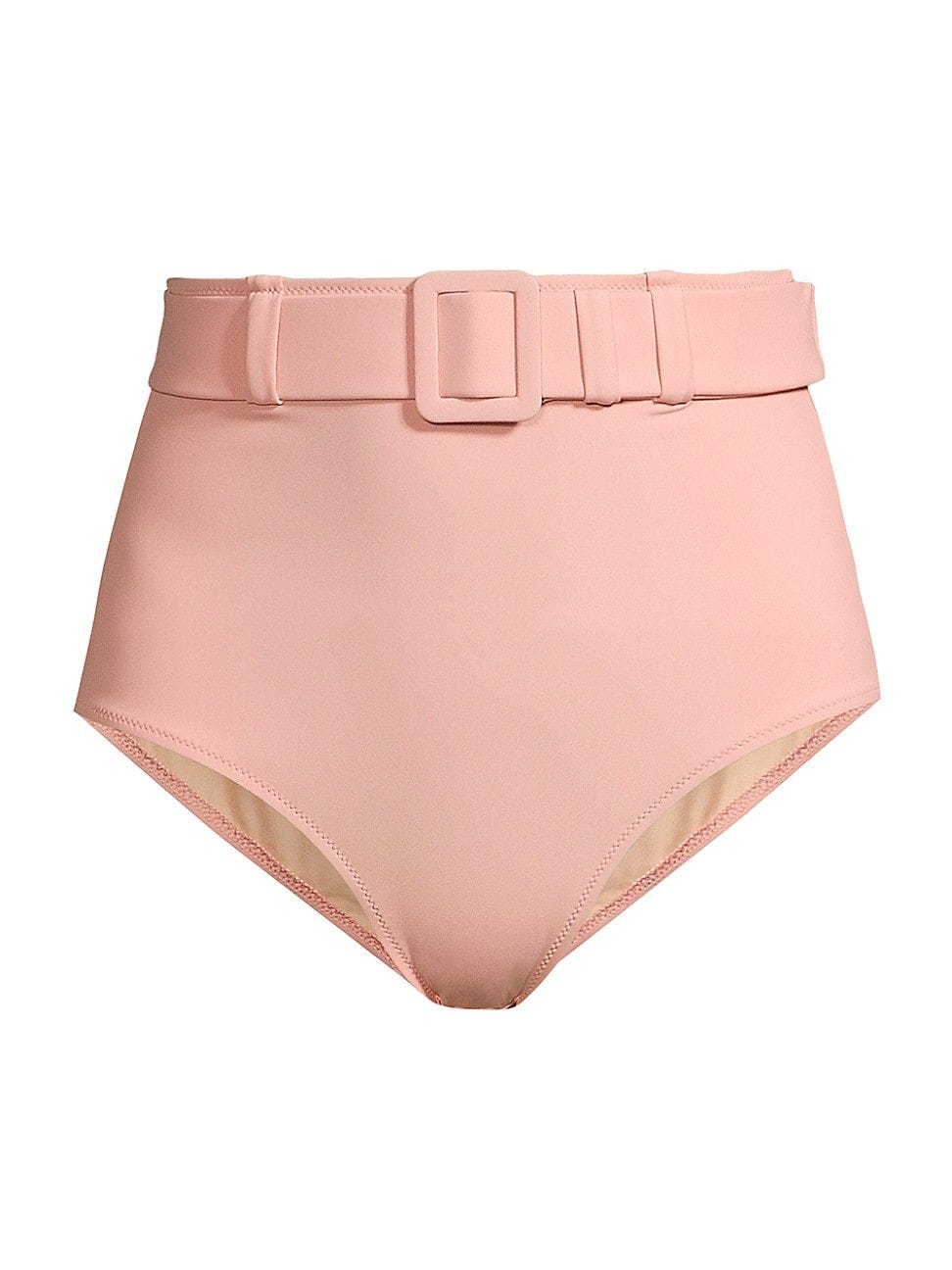 Women's Elena Belted High-Waist Bikini Bottoms - Peach Pink - Size Large - Peach Pink - Size Large