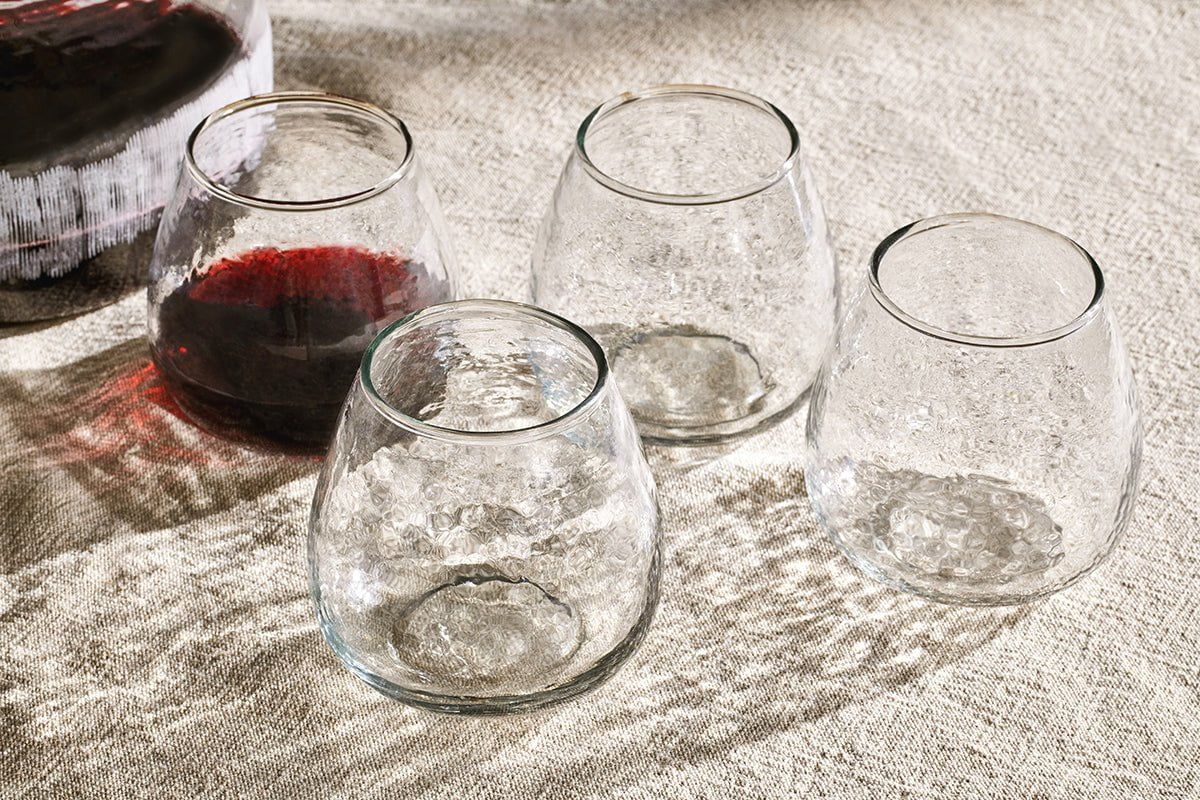 Red wine store stemless glasses