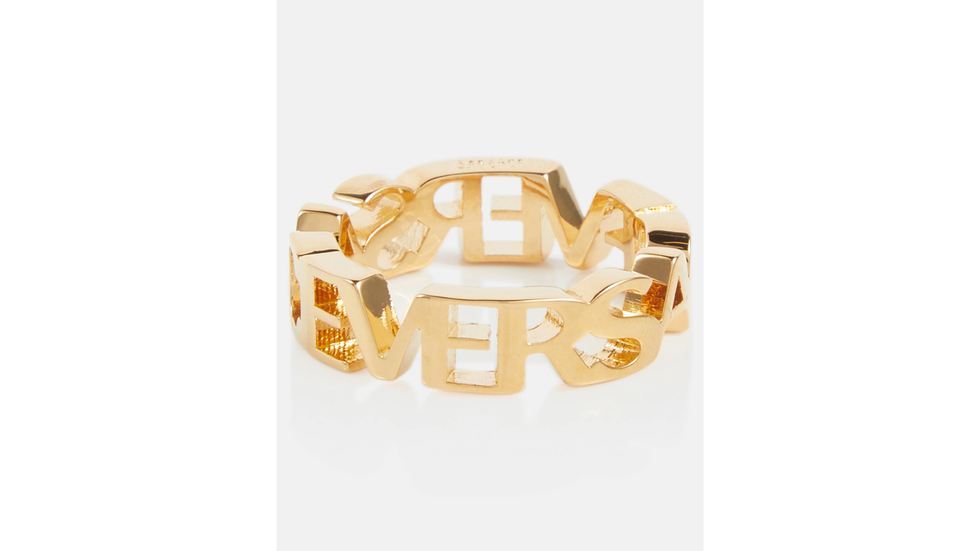 Anello oro con logo Versace