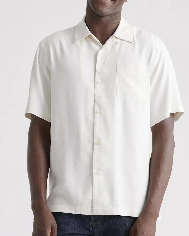 100% Silk Twill Short Sleeve Camp Shirt