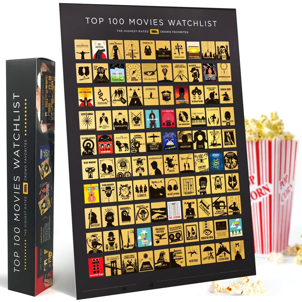 Top 100 Movies Scratch-Off Poster