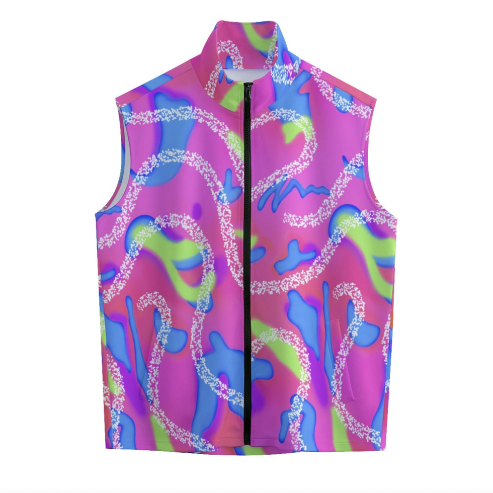 Malibu Print Sleeveless Jacket Vest