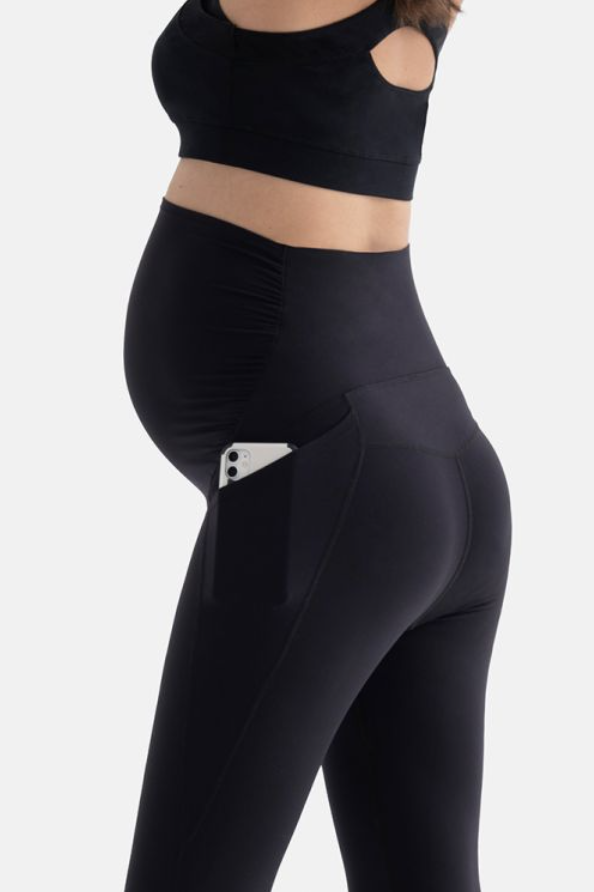 Basic Secret Fit Belly Maternity Crop Leggings - Black, Size: X