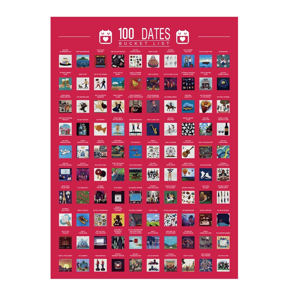 100 Dates Scratch Off Poster