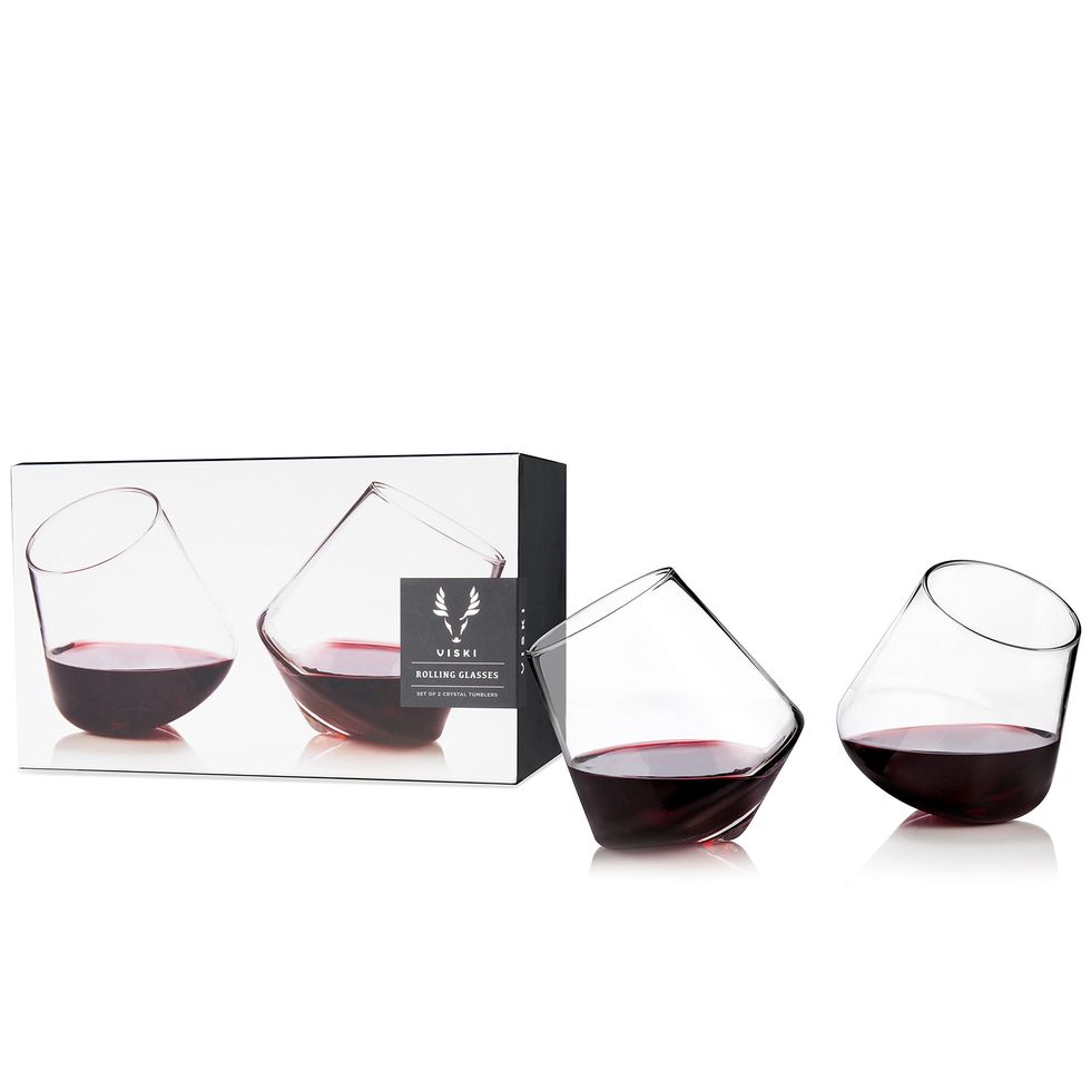 Viski® Rolling Crystal Wine Glasses, Set of 2